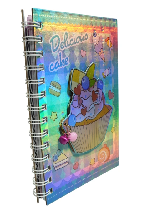 Libreta de Notas Espiralada con Portada Holográfica de Helados (19.5 × 14 cm)