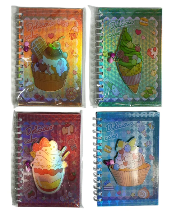 Libreta de Notas Espiralada con Portada Holográfica de Helados (19.5 × 14 cm)