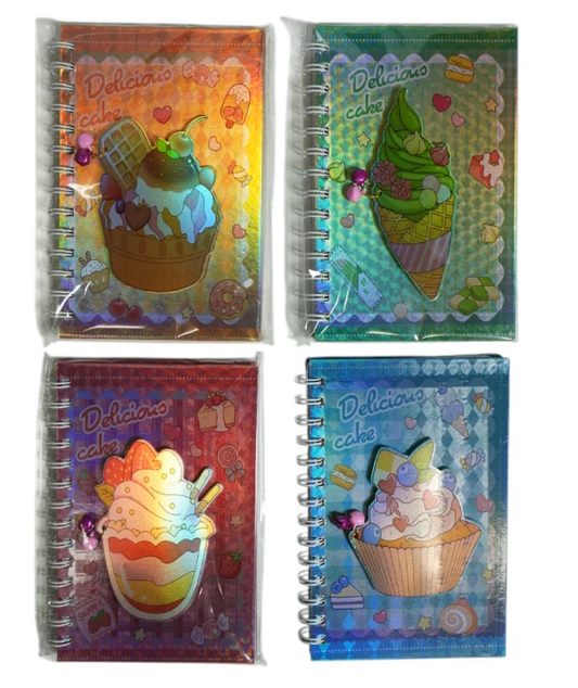 Libreta de Notas Espiralada con Portada Holográfica de Helados (19.5 × 14 cm)