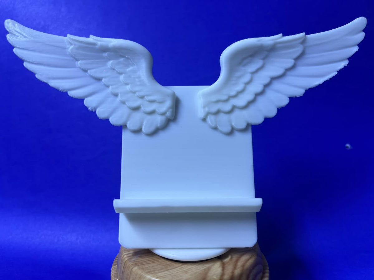 Soporte Porta Celular 3D de Escritorio con Alas de Ángel